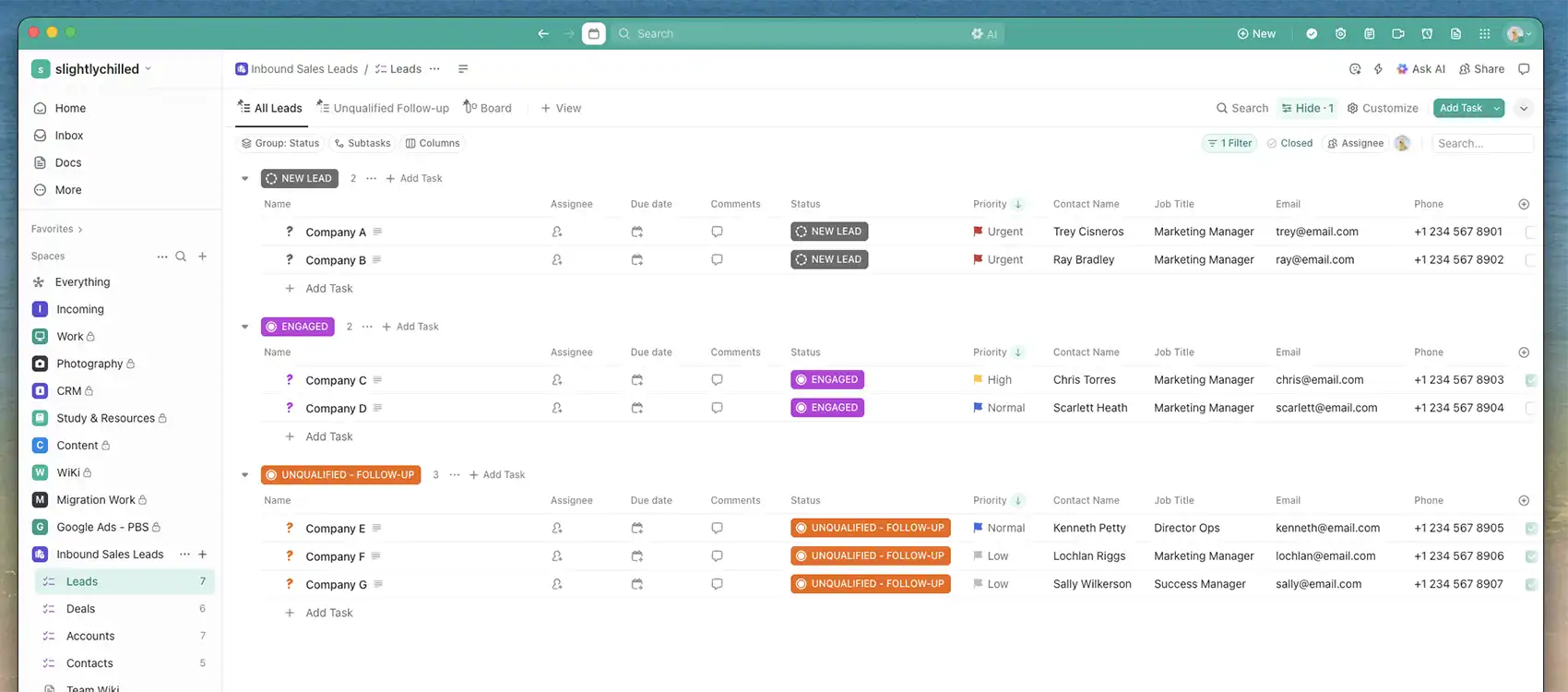Qualified Incoming Leads